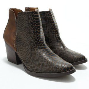 Laura Marano Slip-in Heeled Ankle Bootie Size Women's US 6.5 Brown on Brown